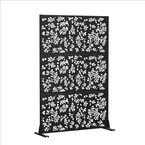 PexFix 72 in. H x 47 in. W Outdoor Metal Privacy Screen Garden Fence Foliage Pattern Wall Applique image {2}