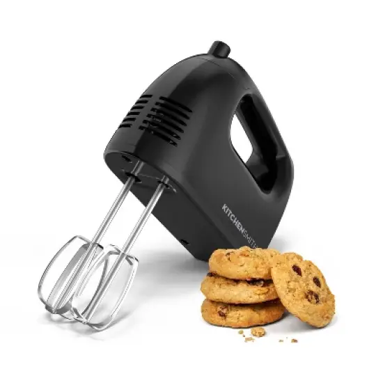 KitchenSmith 5 Speed Hand Mixer: Black, 150W, Dishwasher-Safe Parts, Metal Whisk, Handheld Cooking Mixer image {8}