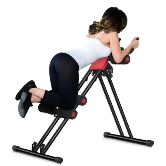 Costway Ab Machine with LCD Monitor Adjustable Abdominal Trainer Cruncher for Home Gym image {2}