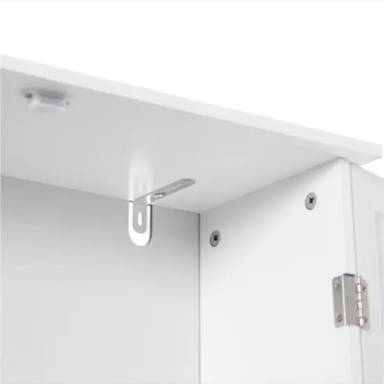 Basicwise White Over the Toilet Standing Cabinet Organizer for Bathroom with Open Shelf image {5}