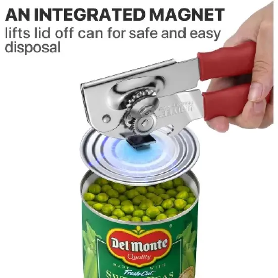 Manual Can Opener for Seniors, Heavy Duty with Comfort Grip & Magnet for Kitchen Camping image {5}