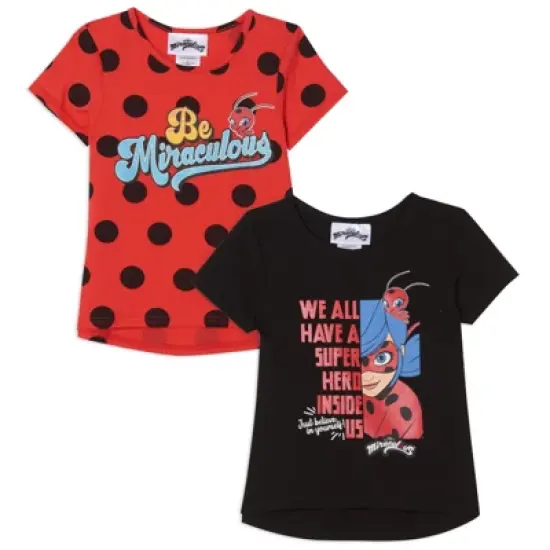 Miraculous Ladybug Cat Noir Rena Rouge Girls 2 Pack T-Shirts Toddler image {7}