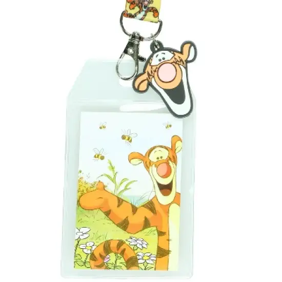 Disney Winnie the Pooh Bouncing Tigger Breakaway Lanyard ID Badge Holder image {1}