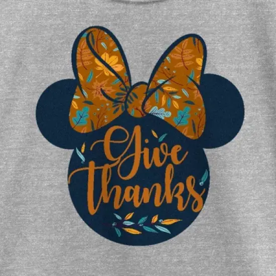 Girl's Minnie Mouse Give Thanks Fall Silhouette T-Shirt image {1}