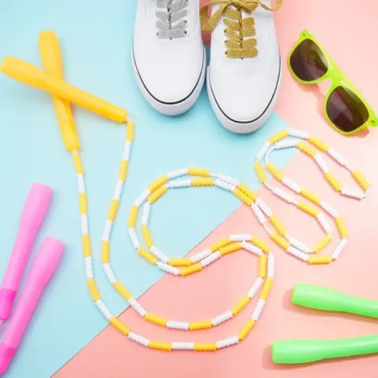 Blue Panda 4 Pack Beaded Jump Rope for Kids, 4 Colors Skipping Toys (9.2 Feet) image {1}