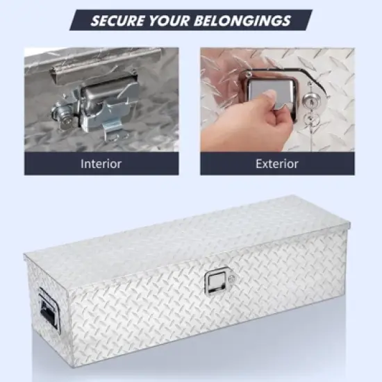 Heavy Duty Aluminum Truck Bed Tool Box with 2 Metal Boxes, Storage Tool Boxes Chest Box Organizer image {3}