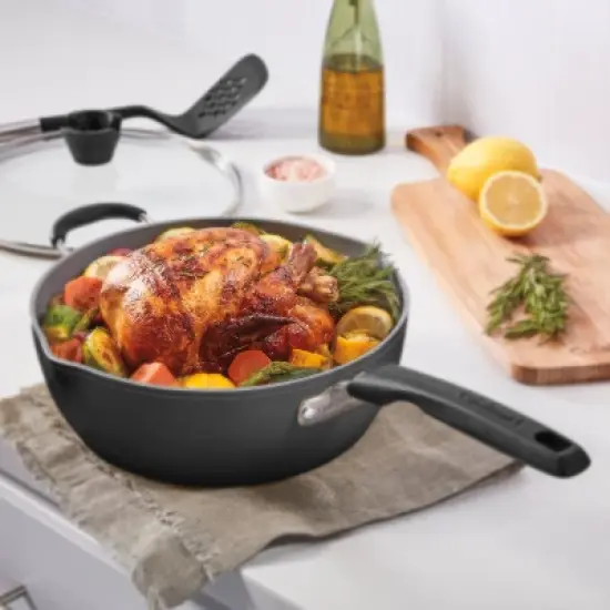 Cuisinart Preferred Pan 4pc Cookware Set Matte Black: Nonstick Ceramic, Dishwasher-Safe, Induction Compatible, Lifetime Warranty image {2}