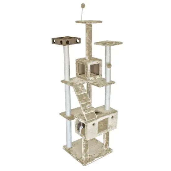 FurHaven Tiger Tough Double Decker Playground Cat Tree image {3}