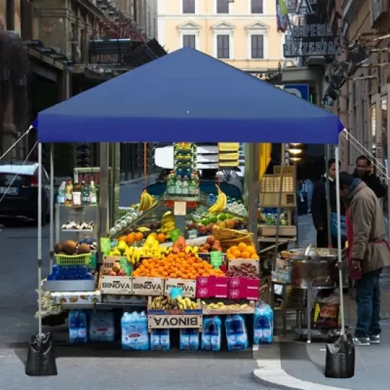 Costway 8x8 FT Pop up Canopy Tent Shelter Wheeled Carry Bag 4 Canopy Sand Bag image {4}