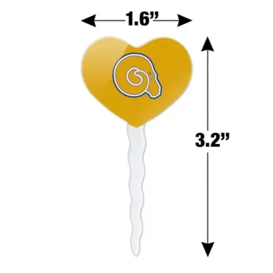 Albany State University Secondary Logo Heart Love Cupcake Picks Toppers Decoration Set of 6 image {5}