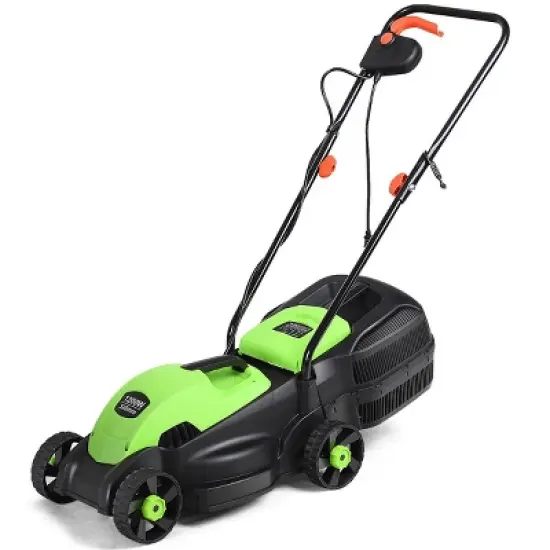 Costway 12 Amp 13-Inch Electric Push Lawn Corded Mower With Grass Bag Green image {10}