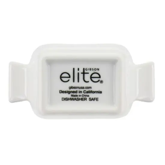 Gibson Elite Gracious Dining 5 Piece Fine Ceramic Tidbit Dish Set with Acacia Wood Base image {4}