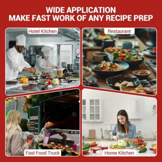 Multi-Functional Vegetable Cutter - High-Efficiency Motor,Dicer with 2 Size Feed Ports, Vegetable Processor Detachable Stainless Steel blade image {6}