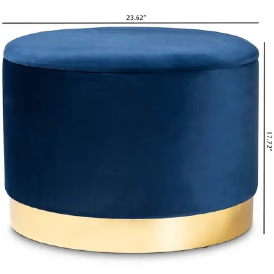 Marisa Velvet Upholstered Storage Ottoman - Baxton Studio image {7}