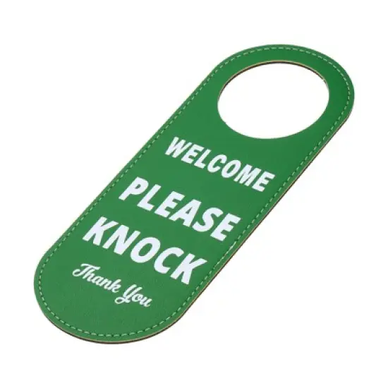 Unique Bargains PU Leather Waterproof Double-Side Office Meeting Privacy Door Hanger Sign image {2}