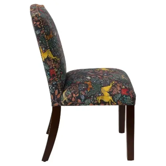 Ayala Nail Button Patterned Dining Chair Frolic Navy - Skyline Furniture image {2}
