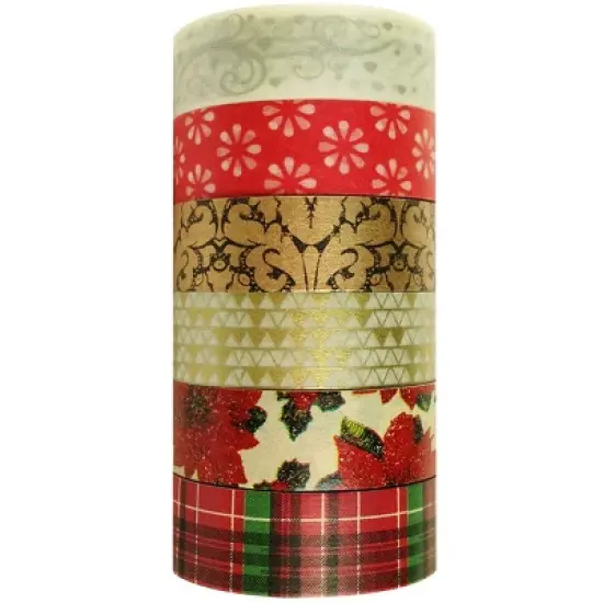 Wrapables Japanese Washi Masking Tape, Christmas Collection (Set of 6) image {3}
