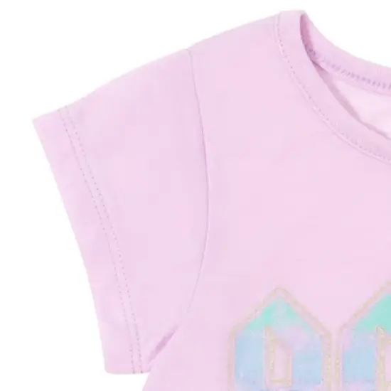 AC/DC Girls T-Shirt and French Terry Shorts Outfit Set Little Kid to Big Kid  image {5}