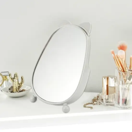 Unique Bargains Portable Cartoon Ears Desktop Cosmetic Mirror 1 Pc image {2}