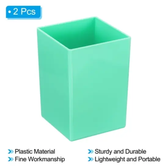 Unique Bargains Square Plastic Pencil Pen Makeup Brush Holder Desktop Organizer 2 Pcs image {2}