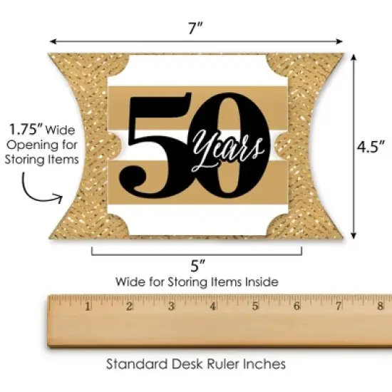 Big Dot of Happiness We Still Do - 50th Wedding Anniversary - Favor Gift Boxes - Anniversary Party Large Pillow Boxes - Set of 12 image {5}