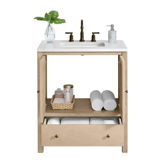 Alaterre Furniture Lucca Bathroom Vanity - Freestanding Cabinet Without Top image {9}