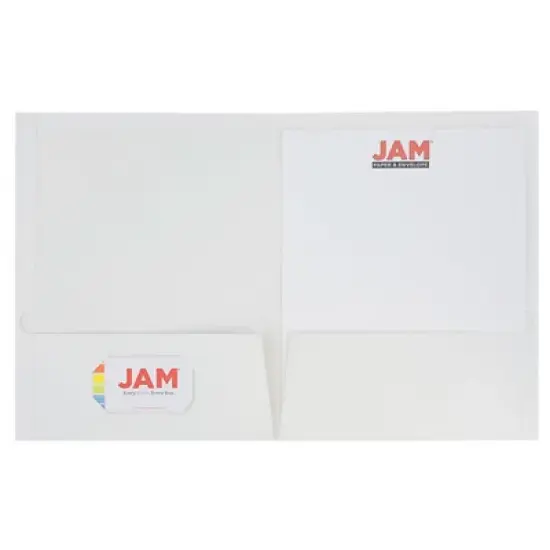 JAM 6pk Glossy Paper Folder 2 Pocket - White image {1}