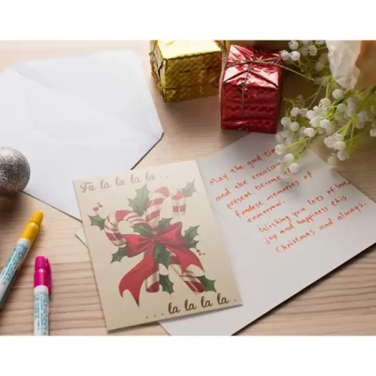 48-Pack Vintage Merry Christmas Greeting Cards Box Set - Holiday Greeting Cards with 6 Vintage Christmas Designs, Envelopes Included, 4 x 6 inches image {2}