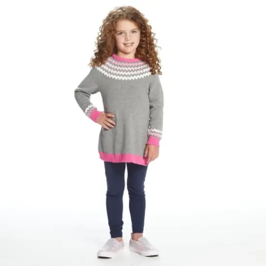 Andy & Evan Toddler Fair Isle Dress Grey, Size 4T image {4}