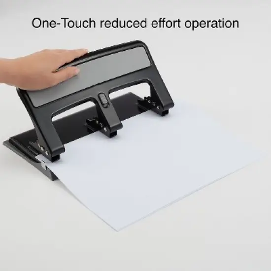 MyOfficeInnovations One-Touch 26614 Heavy-Duty 3-Hole Punch 30-Sheet Capacity Black 884279 image {2}