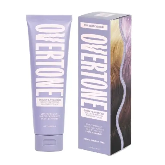 Overtone Smoky Lavender Hair Mask- Semi-Permanent Hair Dye & Color Conditioner- Vegan, Ammonia-Free, Light Purple for Brown & Blonde Hair image {9}