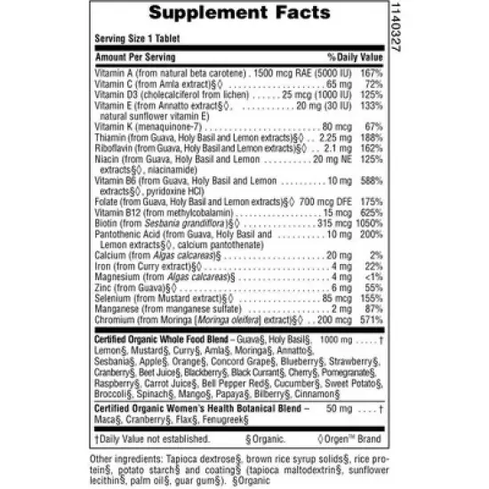 Source of Life Garden Organic Womens Daily by Nature's Plus  -  30 Tablet image {1}
