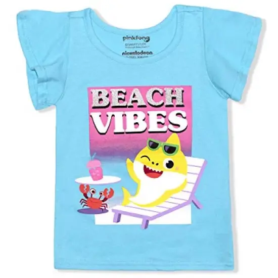 Nickelodeon Girl's Baby Shark 3 Piece Casual Wear, T-Shirts and Legging Pants Set for toddler image {5}