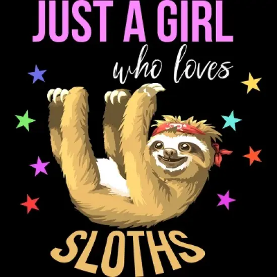 Junior's Design By Humans Just a Girl Who Loves Sloths By stellaandgrace T-Shirt image {1}