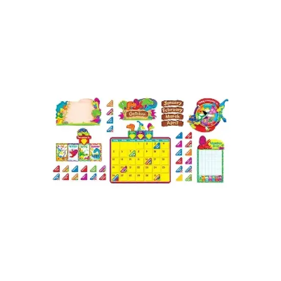 Trend Enterprises 17 1/2" x 23" Calendar Bulletin Board Set Dino-Mite Pals T-8370 image {1}