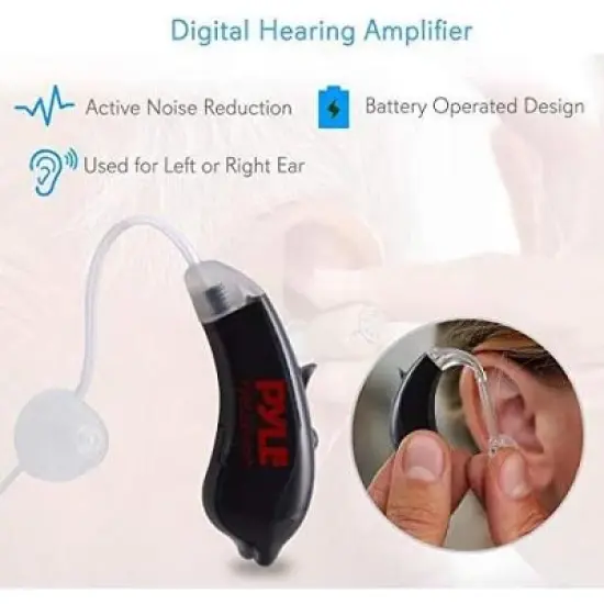 Pyle Digital Hearing Amplifier Behind-the-Ear with Noise Reduction - Universal Fit - PHLHA52 image {1}