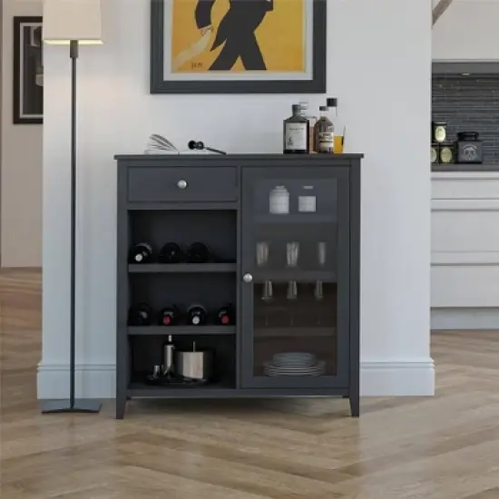 Cardensa Bar Cabinet Black - Room & Joy image {2}