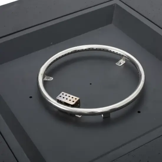 Christopher Knight Home Sherwood Outdoor Acacia Wood Club Chairs with Cushions and Square Fire Pit image {8}