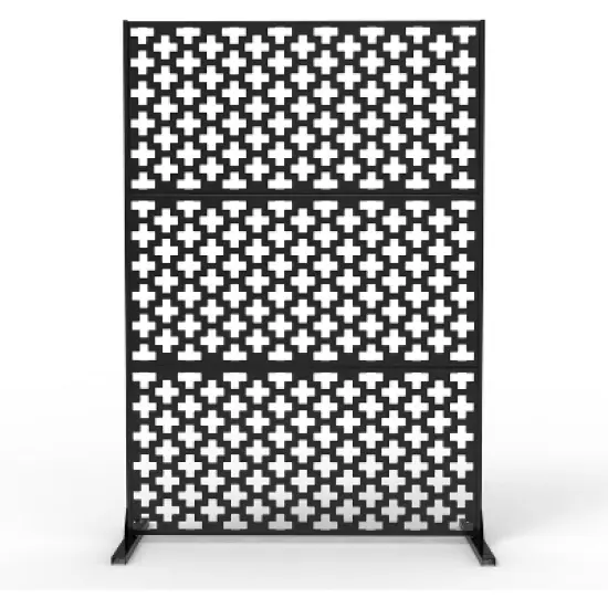 72" H&times;47" W Metal Privacy Screen with Stable Base, Freestanding Decorative Patio Screen for Hanging Plants image {13}