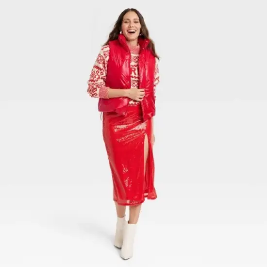 Women's Fur Lined Puffer Vest - A New Day&trade; image {2}