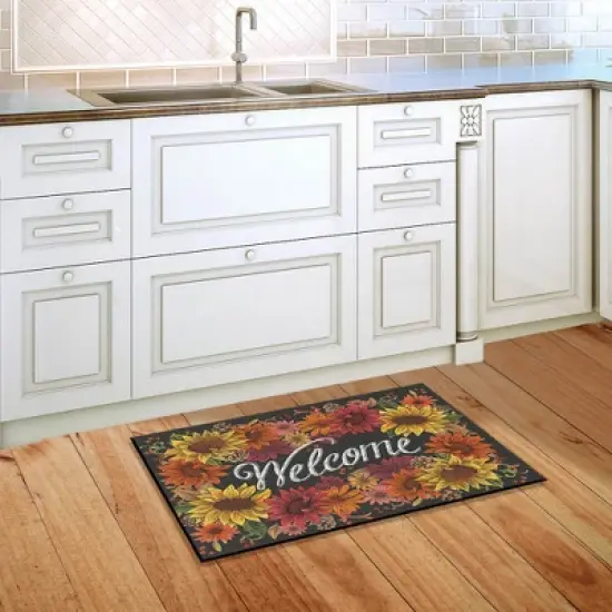 Briarwood Lane Fall Flowers Welcome Doormat Autumn Indoor Outdoor image {2}