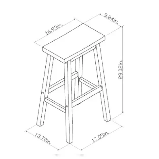 Set of 2 29" Solid Wood Saddle Backless Barstool - Room Essentials&trade; image {5}
