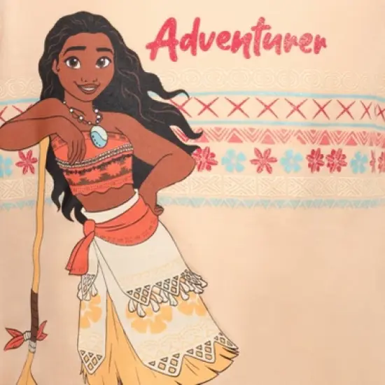 Disney Moana Girls Graphic T-Shirt Tank Top and Shorts 4 Piece Outfit Set Little Kid to Big Kid image {7}