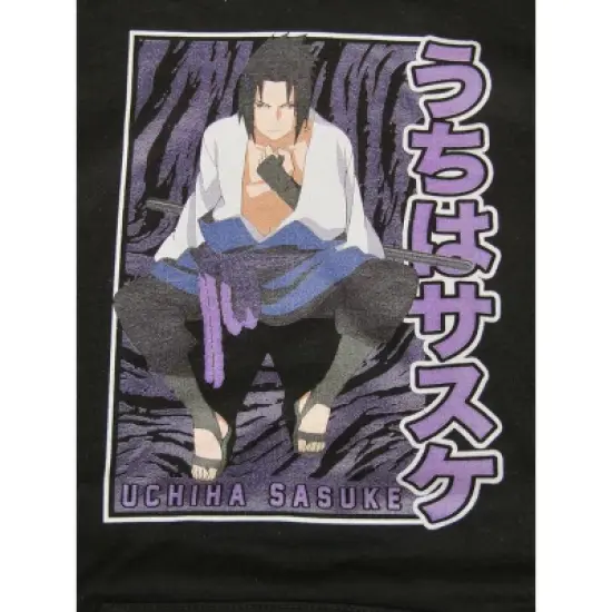 Naruto Shippuden Sasuke Uchiha Men's Black Sweatshirt image {1}