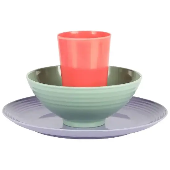 Gibson Home Zelly 12 Piece Round Melamine Dinnerware Set in Assorted Colors image {2}