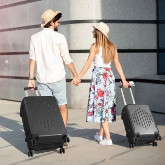 Karl Home 3 Piece Set ABS Trolley Cases Striped Pattern Blue image {8}