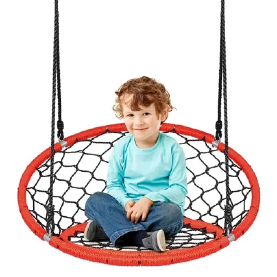Costway Spider Web Chair Swing w/ Adjustable Hanging Ropes Kids Play Equipment BlueOrange image {11}
