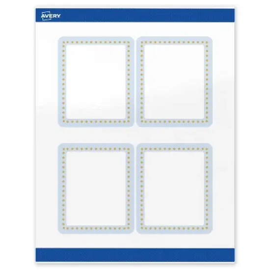 Avery 4" x 3-1/3" Labels, Gold Dots with Blue Border, 40 ct image {8}