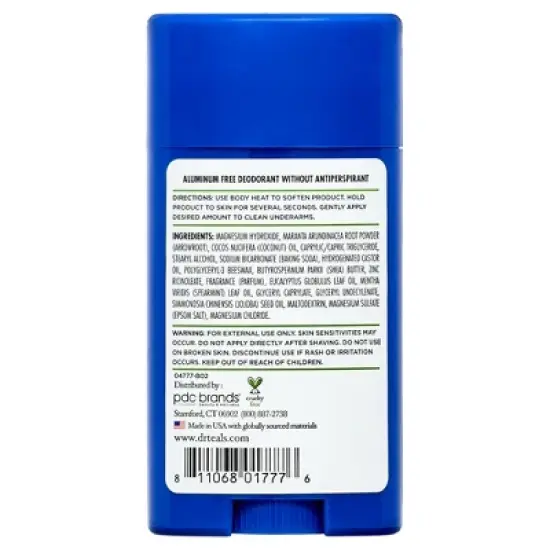 Dr. Teal's Aluminum-Free Deodorant Magnesium Eucalyptus Spearmint, 2.65 Oz image {1}