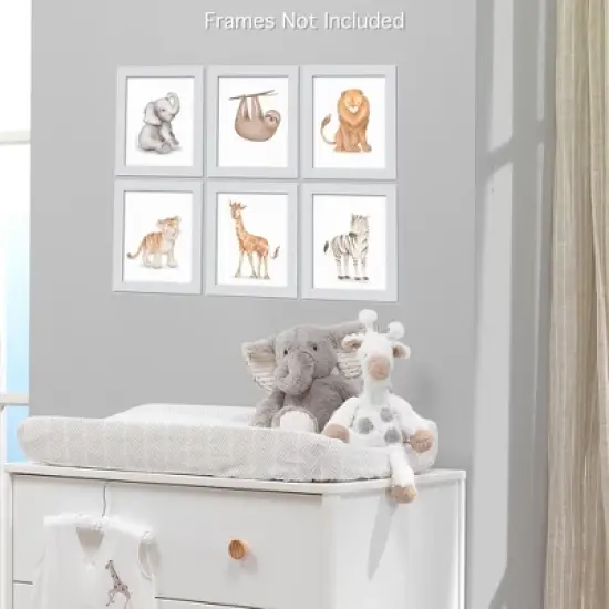 Lambs & Ivy Watercolor Safari Jungle Animals Unframed Nursery/Child Wall Art image {2}